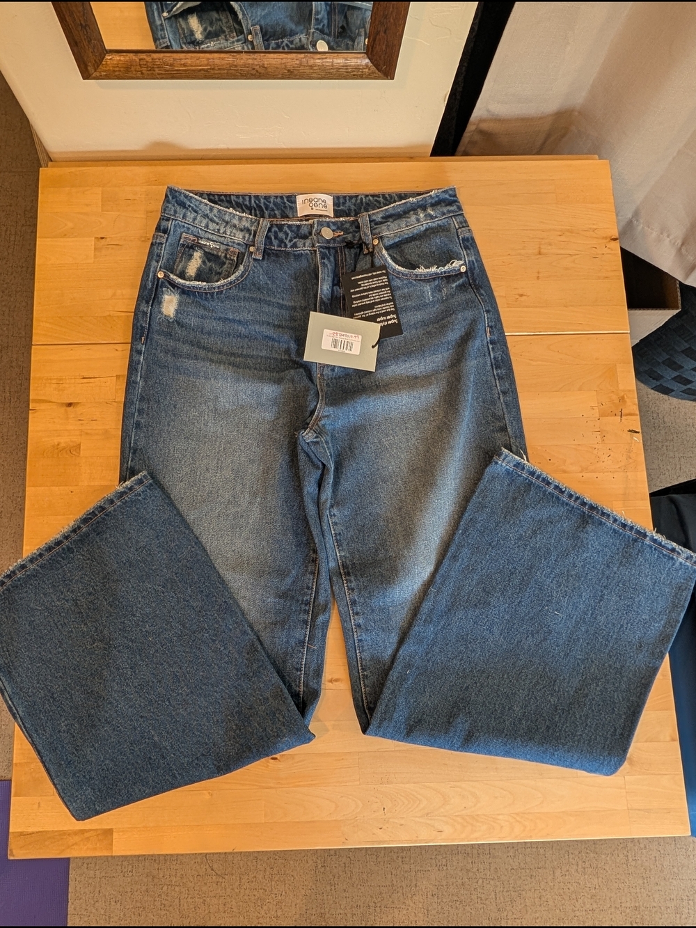NWT-Insane Gene Los Angeles High-Rise Wide Leg Jeans in Blue